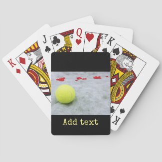 Tennis ball with love playing cards