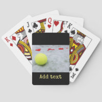 Tennis ball with love playing cards