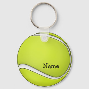 Tennis Ball with Name Keychain