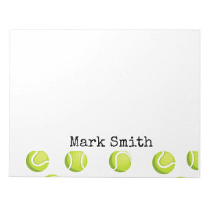 Tennis ball with name Notepad