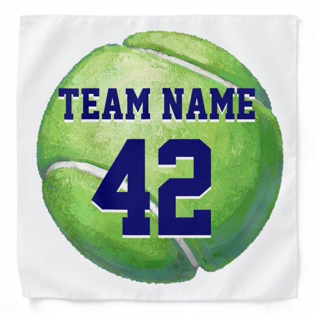 Tennis Ball with Team Name and Number Bandana (Front)