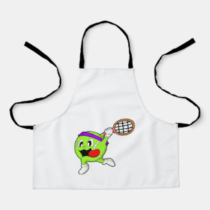 Tennis ball with Tennis racket Apron