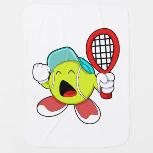 Tennis ball with Tennis racket Baby Blanket
