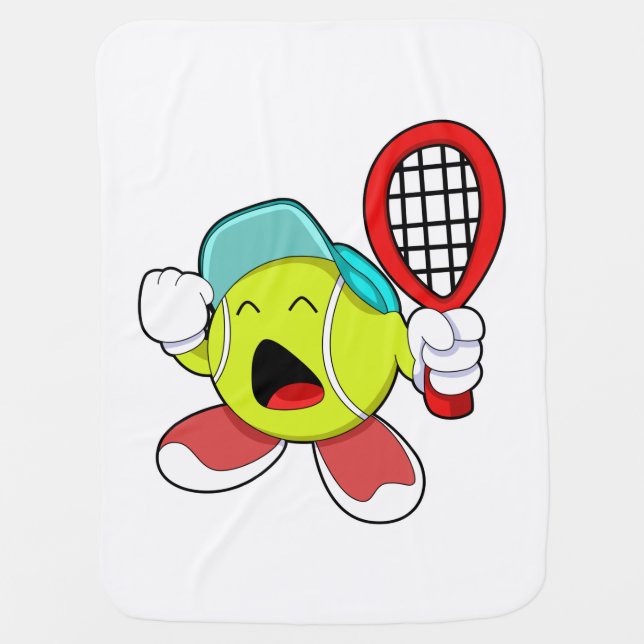 Tennis ball with Tennis racket Baby Blanket (Front)