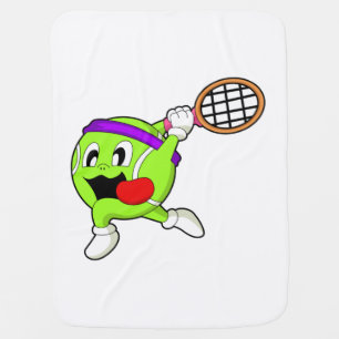 Tennis ball with Tennis racket Baby Blanket