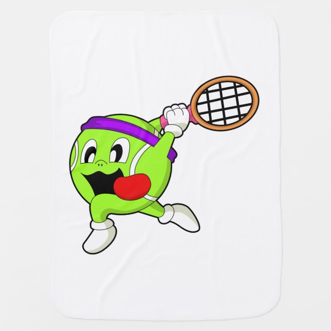 Tennis ball with Tennis racket Baby Blanket (Front)