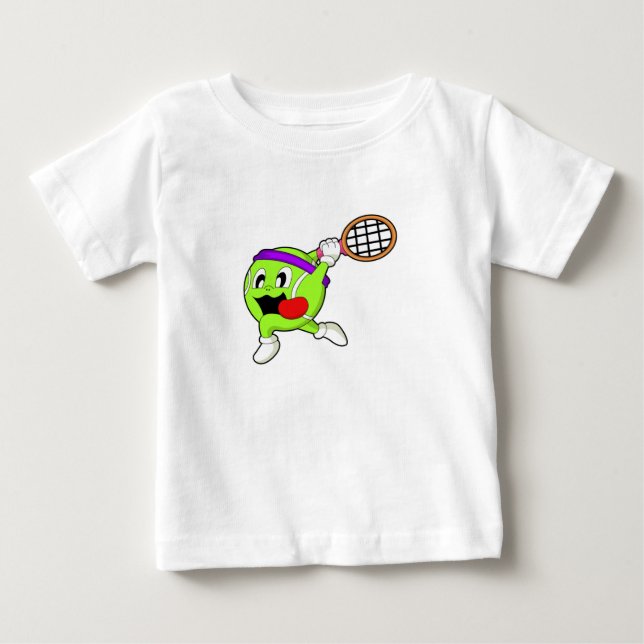 Tennis ball with Tennis racket Baby T-Shirt (Front)