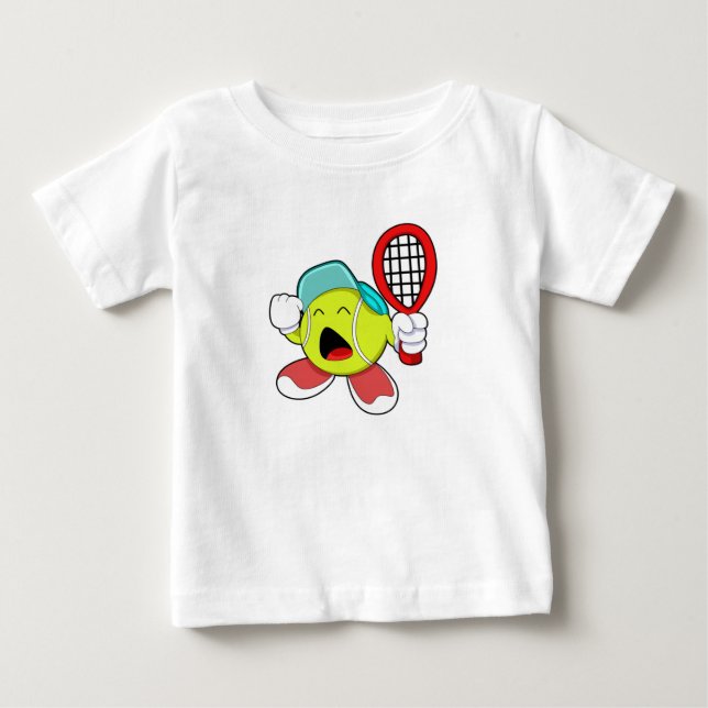Tennis ball with Tennis racket Baby T-Shirt (Front)