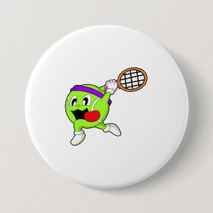 Tennis ball with Tennis racket Button