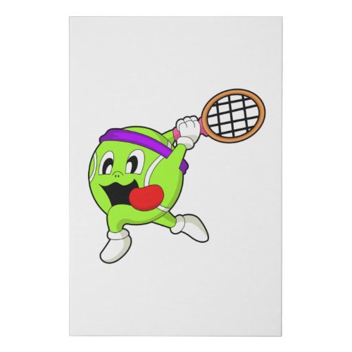 Tennis ball with Tennis racket Faux Canvas Print