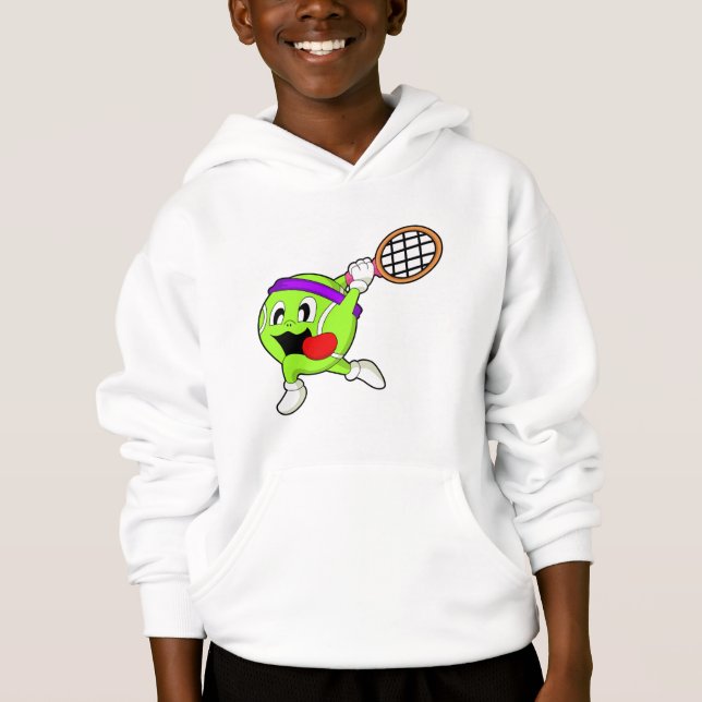 Tennis ball with Tennis racket Hoodie (Front)