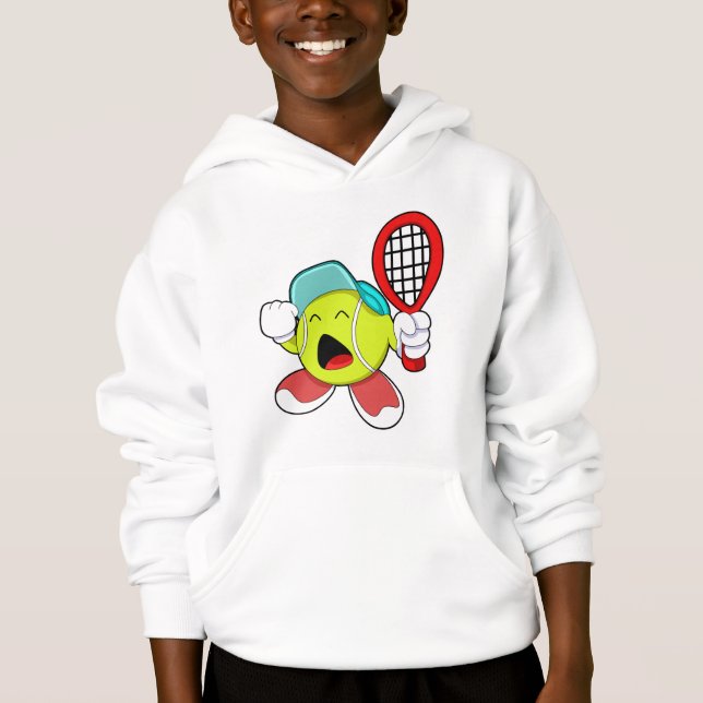 Tennis ball with Tennis racket Hoodie (Front)