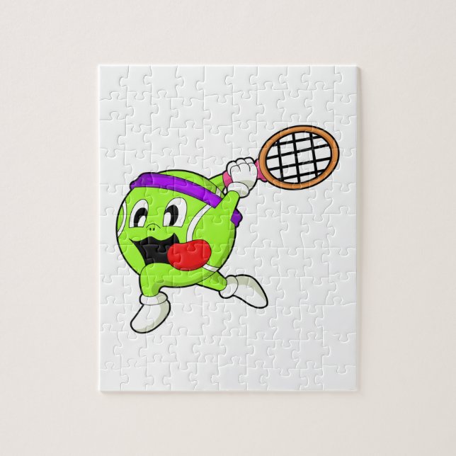 Tennis ball with Tennis racket Jigsaw Puzzle (Vertical)