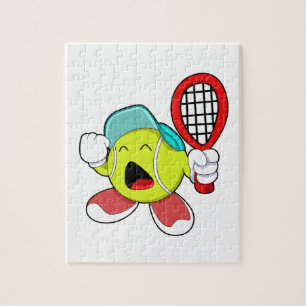 Tennis ball with Tennis racket Jigsaw Puzzle