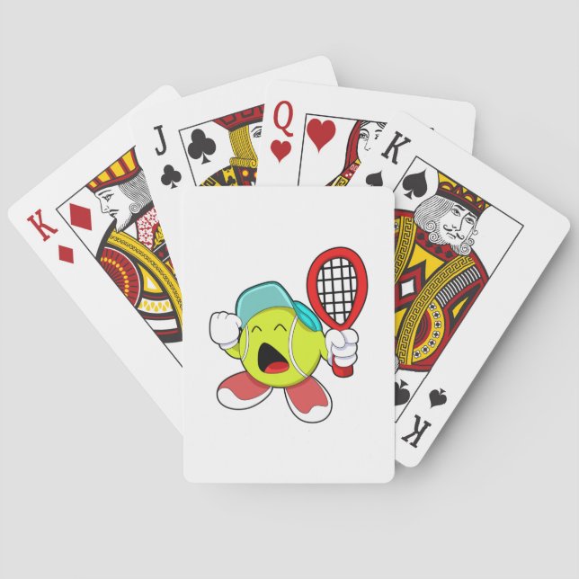 Tennis ball with Tennis racket Poker Cards (Back)
