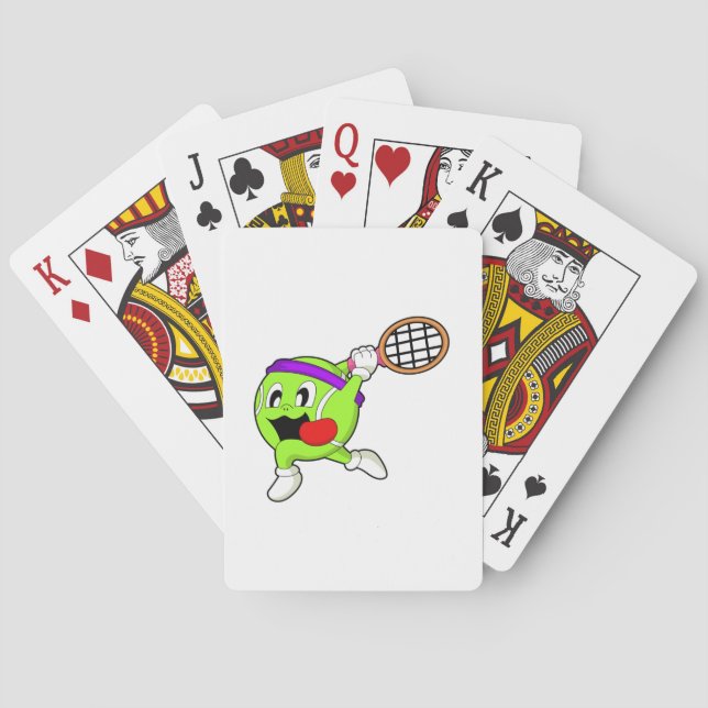 Tennis ball with Tennis racket Poker Cards (Back)
