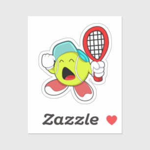 Tennis ball with Tennis racket Sticker