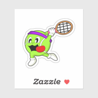 Tennis ball with Tennis racket Sticker