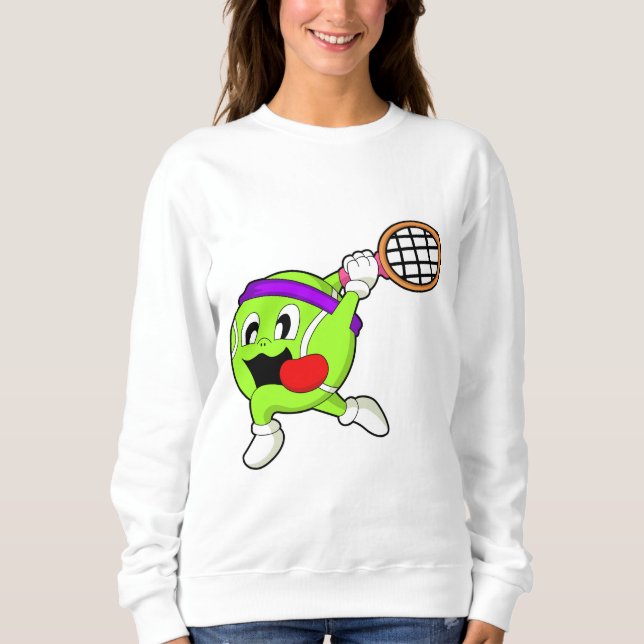 Tennis ball with Tennis racket Sweatshirt (Front)