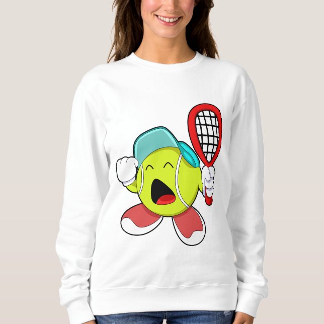 Tennis ball with Tennis racket Sweatshirt (Front)