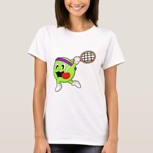 Tennis ball with Tennis racket T_Shirt