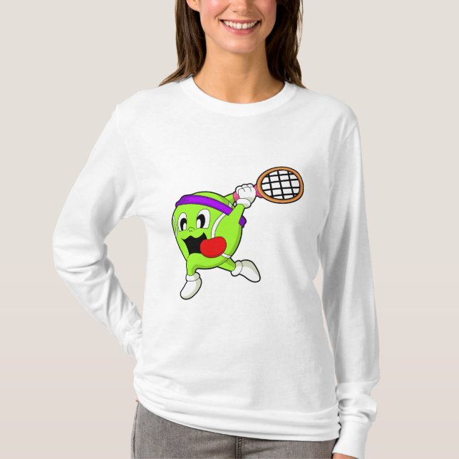 Tennis ball with Tennis racket T-Shirt (Front)