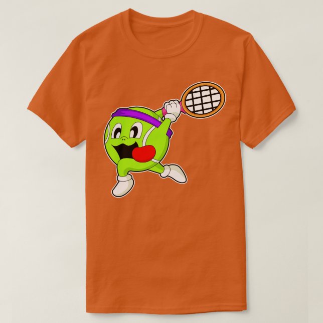 Tennis ball with Tennis racket T-Shirt (Design Front)