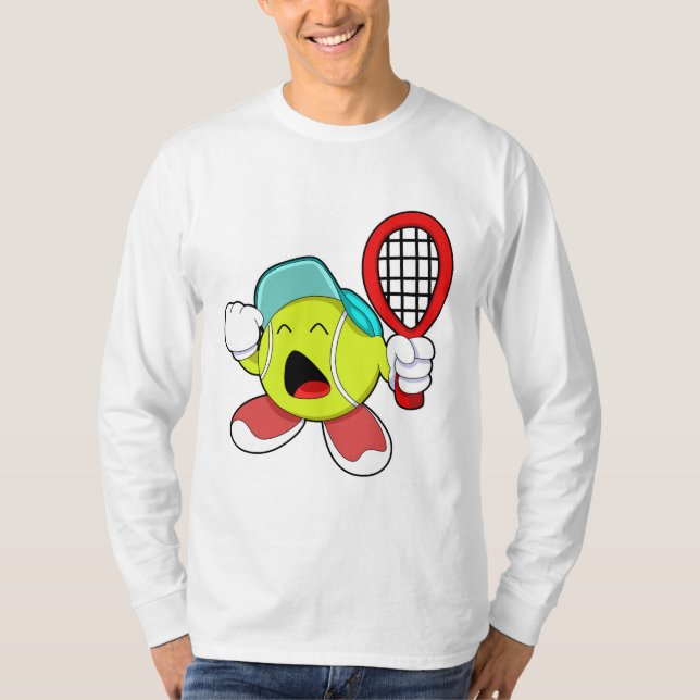 Tennis ball with Tennis racket T-Shirt (Front)