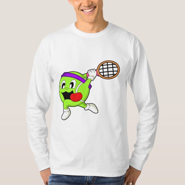 Tennis ball with Tennis racket T-Shirt (Front)