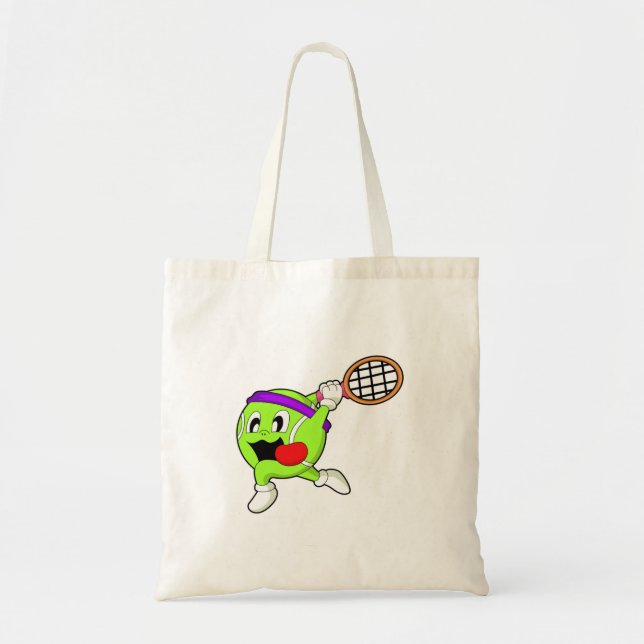 Tennis ball with Tennis racket Tote Bag (Front)