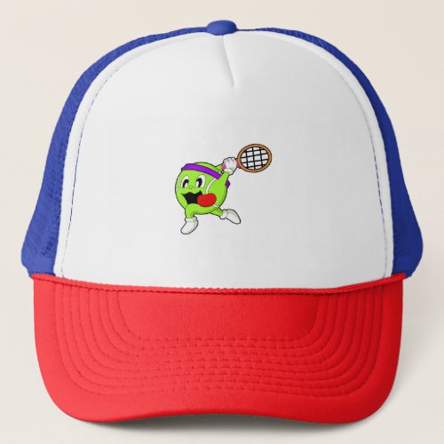 Tennis ball with Tennis racket Trucker Hat