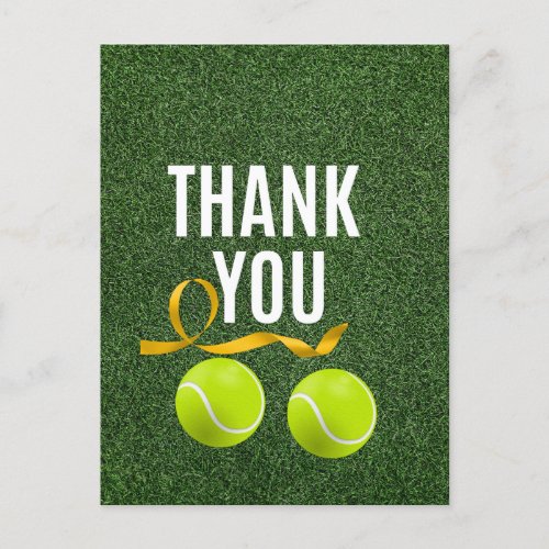 Tennis ball with Thank you wording Postcard