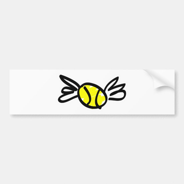 Tennis ball with wings bumper sticker (Front)