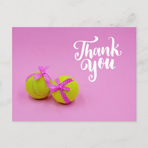 Tennis ball with word thank you card