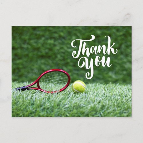 Tennis ball with word thank you card