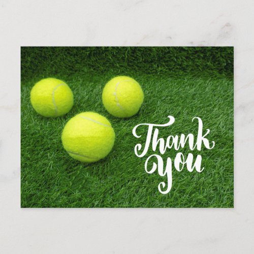 Tennis ball with word thank you card