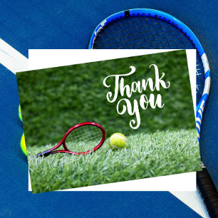 Tennis ball with word thank you card
