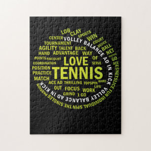 Tennis Ball Word Cloud Cool Tennis Players Jigsaw Puzzle