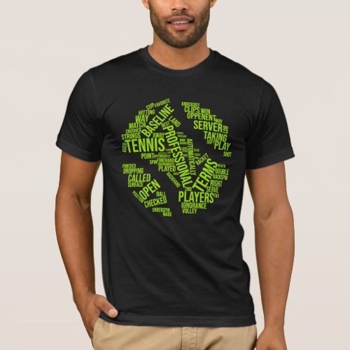 Tennis Ball Word Cloud T_Shirt