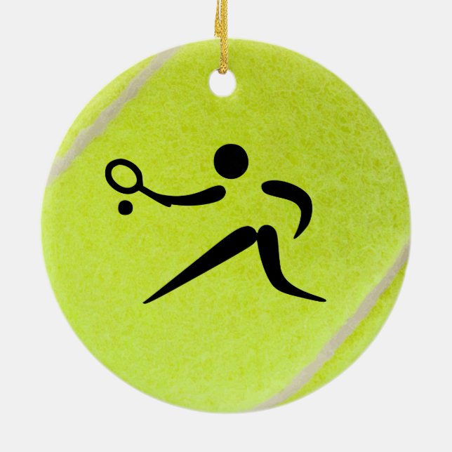 Tennis Baller Ceramic Ornament (Back)