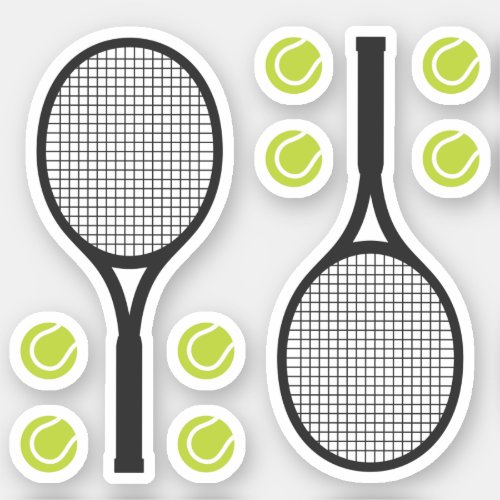 Tennis balls and tennis rackets sticker