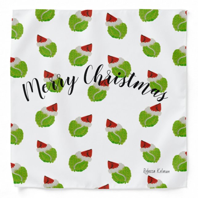 Tennis Balls can wear Santa Hats for Christmas Bandana (Front)