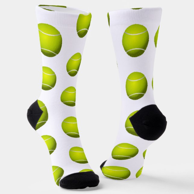 Tennis Balls Illustration Socks (Angled)
