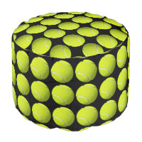 Tennis Balls on Black Pouf