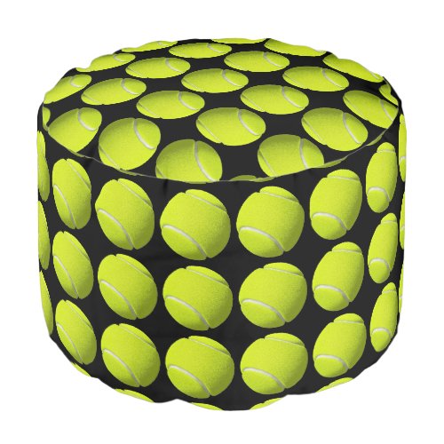 Tennis Balls on Black Pouf
