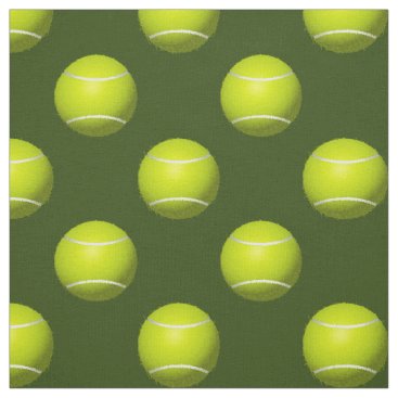 Tennis Balls on green pattern fabric