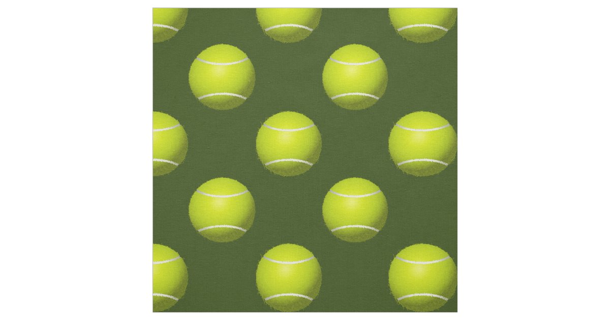 Tennis Balls on green pattern fabric Zazzle