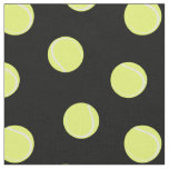 Tennis Balls Pattern on Black Fabric