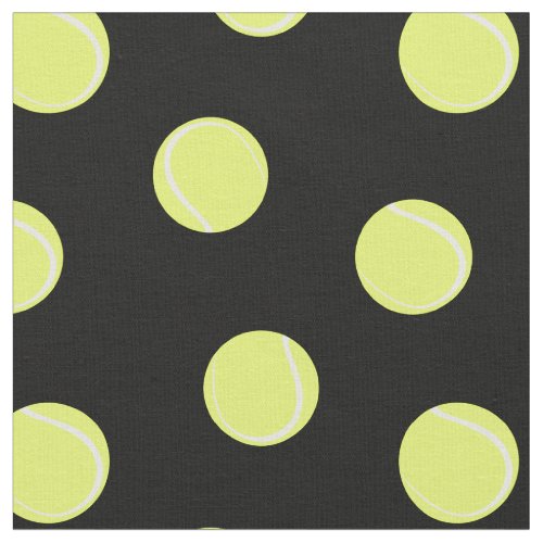 Tennis Balls Pattern on Black Fabric