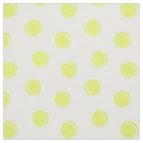 Tennis Balls Pattern on White Fabric